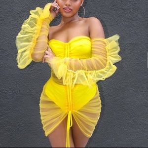 Beautiful yellow matching set dress